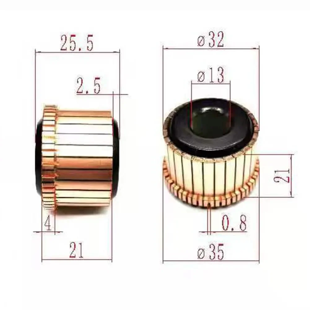 1 pz 28P denti barre di rame commutatore motore elettrico 150 230 smerigliatrice angolare tipo di scanalatura commutatore motore accessori per utensili elettrici