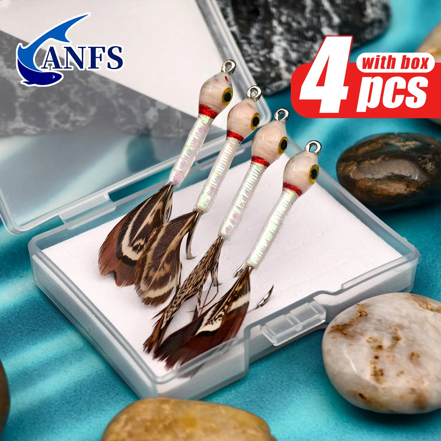 ANFS Fly Fishing Flies Kit of 4pcs with Storage Box Perfect for Bass Panfish Trout-Cool Fly Fishing Stuffy, Angel Köder