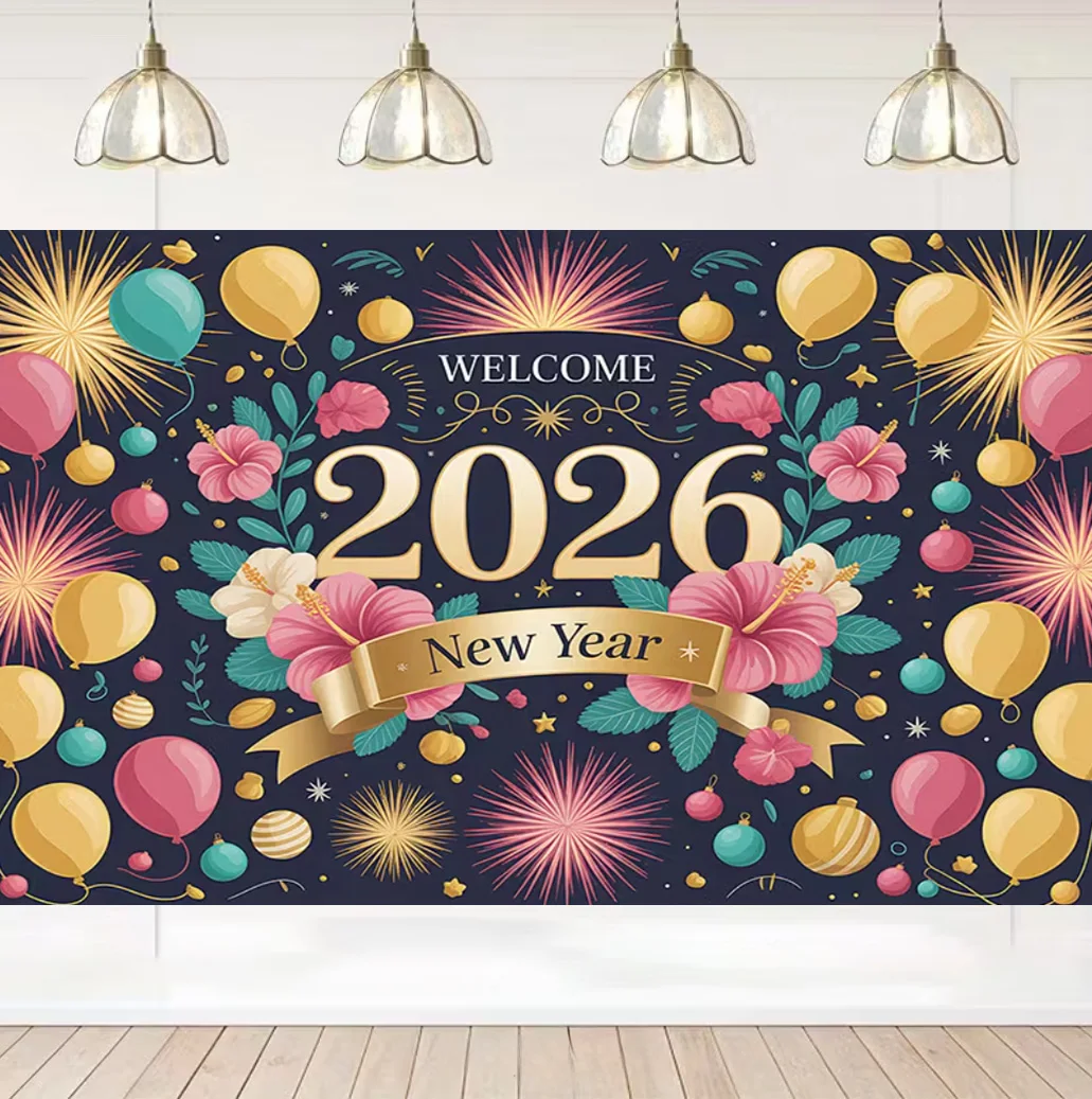 2026 سنة جديدة سعيدة خلفية ساعة ذهبية سوداء لوازم التصوير خلفية احتفال الأسرة الطرف الديكور صورة تبادل لاطلاق النار الدعامة