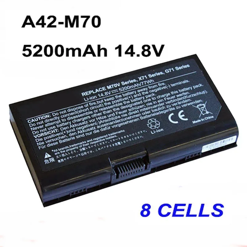 A42-M70 8cell 5200mAh 14.8V Laptop Battery For Asus M70 M70SA M70V M70VM G71 G71V G71G G71GX G71VG N70SV N90SV X71 X72