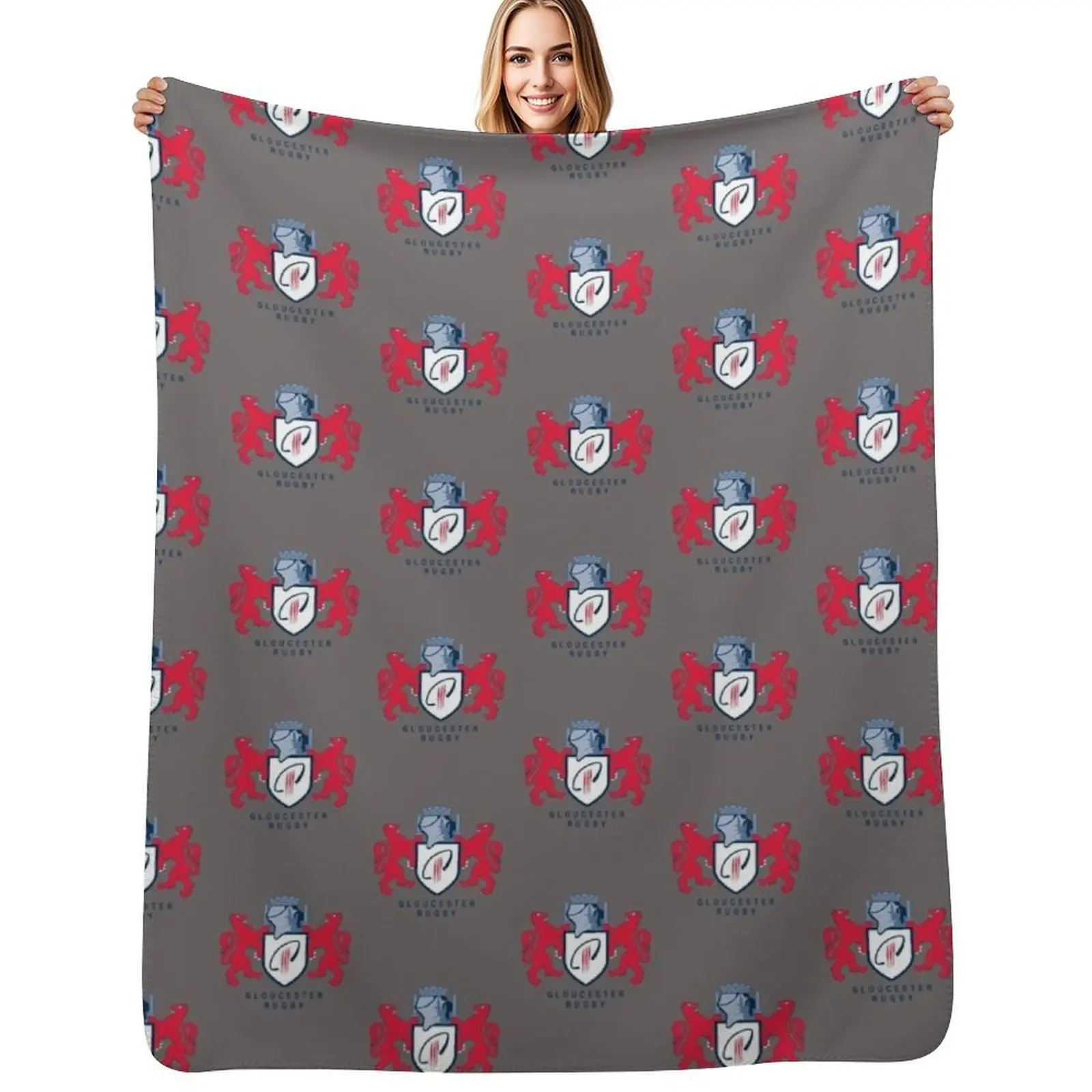 Gloucester Rugby Throw Blanket Warm Accent Blanket for Living Room Decoration