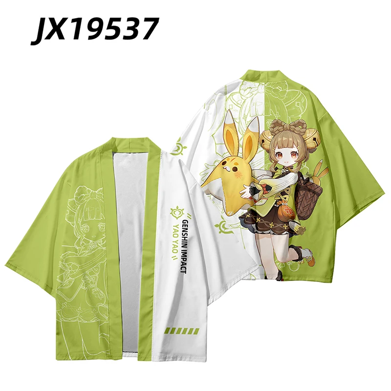 Genshin Auswirkungen Yao Yao Yaoyao Japanischen Anime Kimono Haori Yukata Cosplay Frauen/Männer Mode Sommer Casual Kühlen Streetwear Shirt