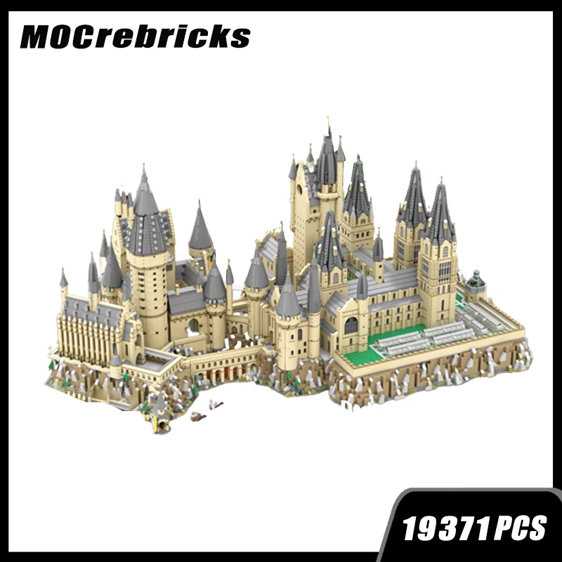 MOC-Grand château d'architecture de film célèbre, modèle de nuits de construction, assemblage de vues de rue, collection créative, jouets en briques pour enfants