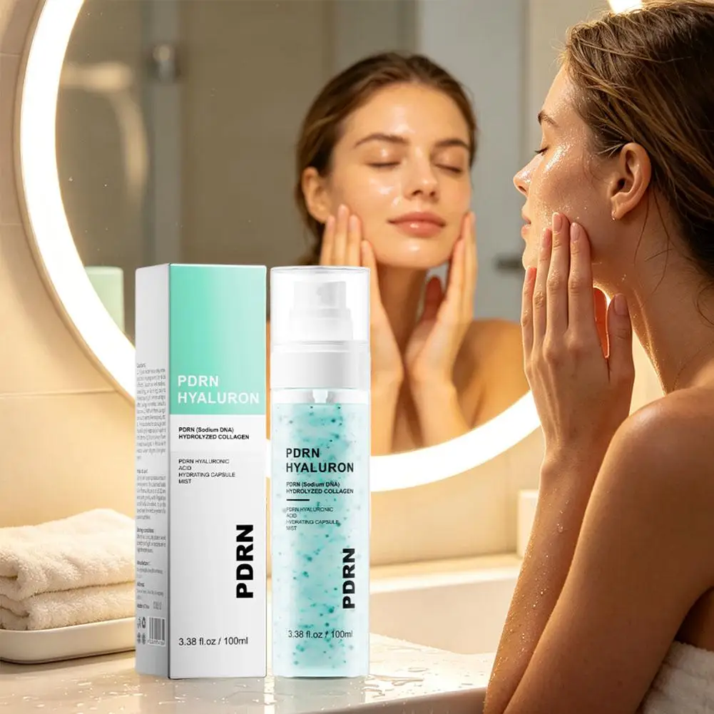 Hyaluronic Acid Capsule Serum Spray, Hydrating Refreshing Nourish Moisturizing Nourish High Absorption Skin Care Essence 100Ml