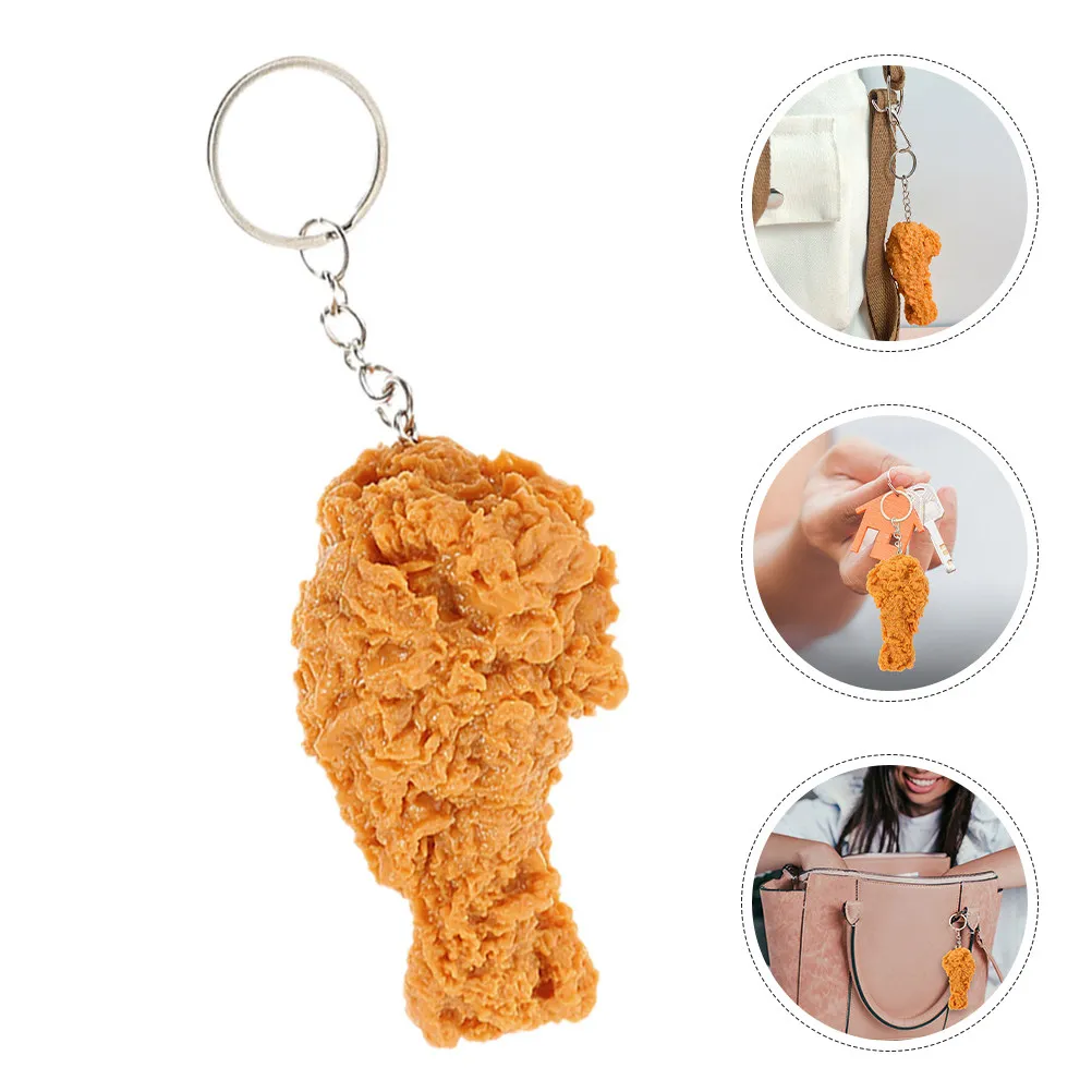 Realistic Chicken Wing Keychain Set 4pcs – Funny Food-Themed Car Bag Key Rings