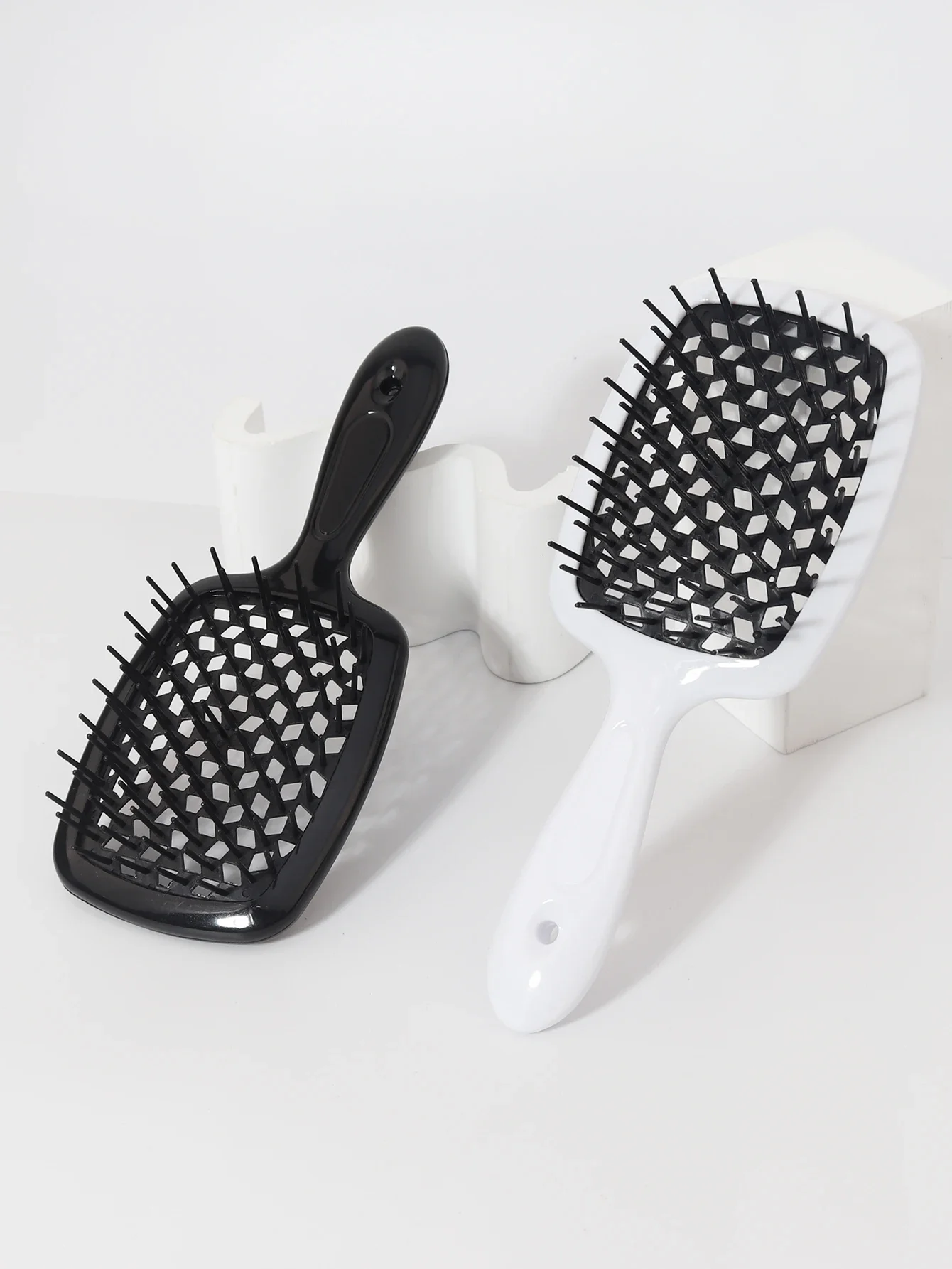 2 combs scalp massage comb fluffy shape comb mesh comb women's hollow wet roll hair brush