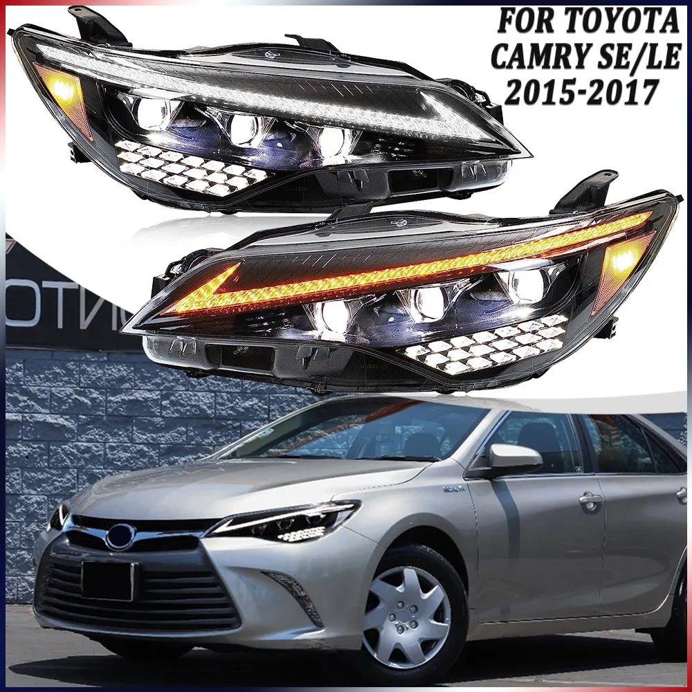 

1Pair LED Headlights Assembly For Toyota Camry SE/LE 2015 2016 2017 Front Head Lamps Sequential DRL Headlamp Accessories