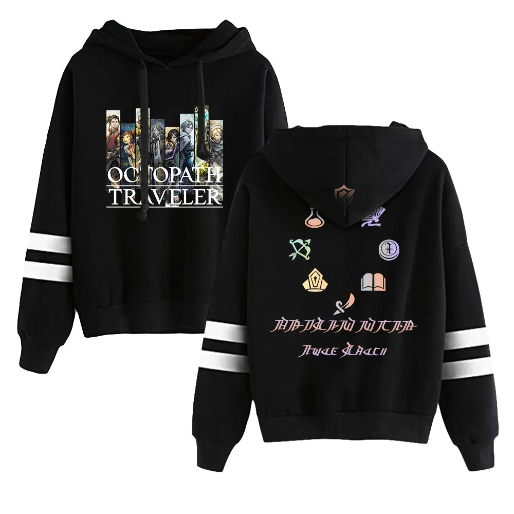 Octopath Reiziger Spel Hoodie Unisex Pocketless Parallelle Staven Mouw Streetwear Vrouwen Mannen Sweatshirt Harajuku Kleding