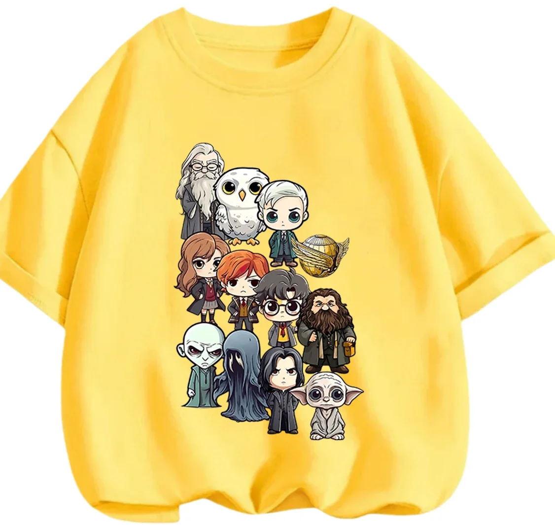 Sweet Kawaii Harry Potter Print Tee Summer Comfortable Casual Daily Wear Boys Girls 3 14 view 6