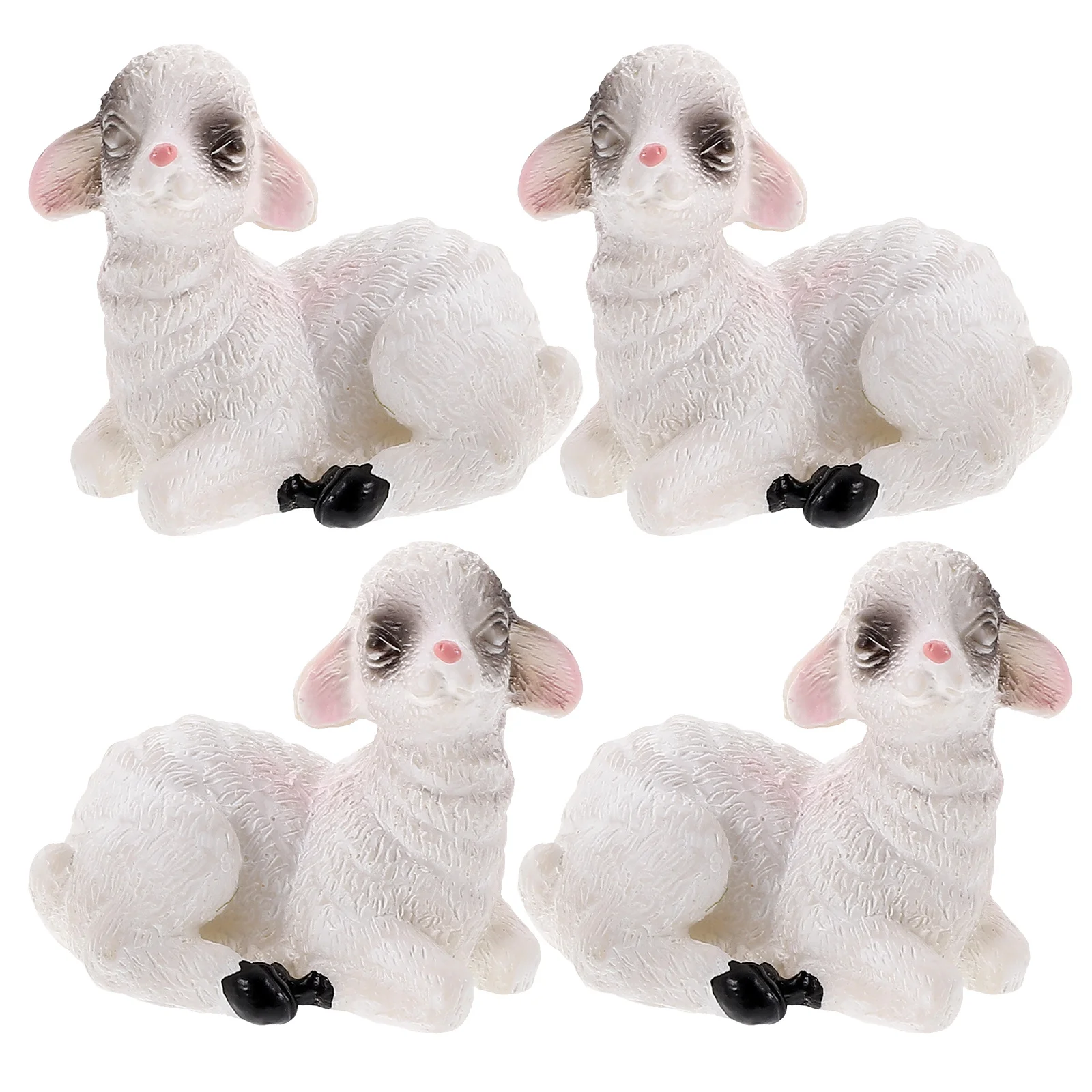 

4Pcs Micro Landscape Sheep Ornament Resin Mini Craft Decoration Simulation Gift Miniature Model Mini Craft Decoration