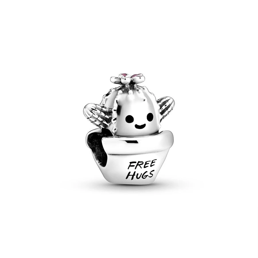 Cute Mushroom Free Hugs Cactus Regal Crown Angel Of Love Snowman Trinket Charm Bead Fit Original Silver 925 Bracelet DIY Jewelry - Image 5