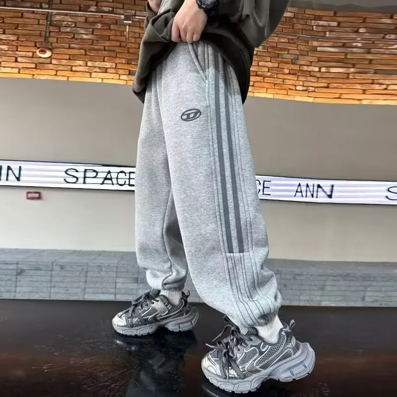 

Autumn New Boy Cotton Sweatpants 120-170 Children Casual Trousers High Street Hip-hop Sports Pants Children's Clothing 2024
