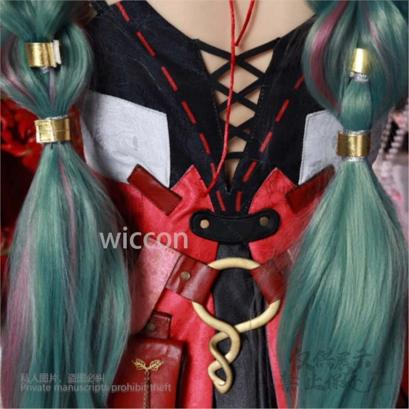 Пиролова Косплей Костюм Игра Wuthering Waves Зажим Для Ушей Парик Сексуальное Платье Головной Убор Чулки Ресницы Реквизит Женский Хэллоуин Вечеринка