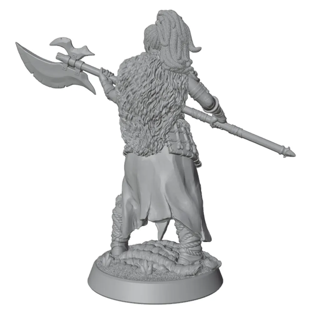Figura guerrero tribal 1/32 sin pintar – Miniatura de resina para dioramas - imagen 3