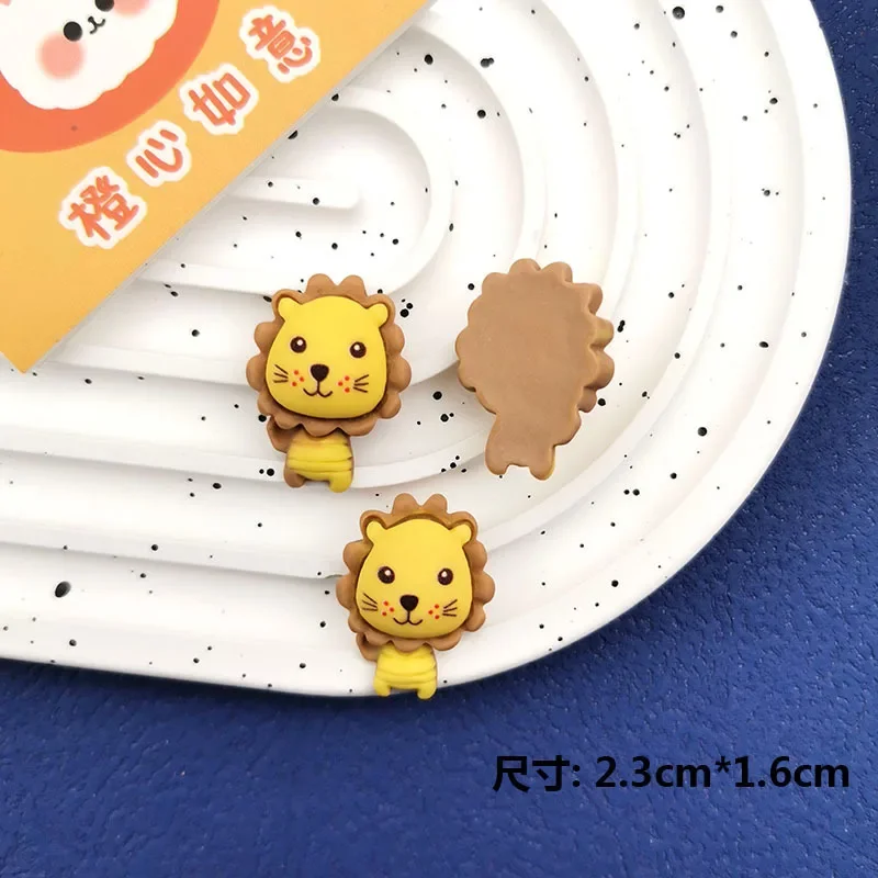 5pcs Cartoon long tail cat lion resin flatback cabochons diy crafts materials jewelry making charms