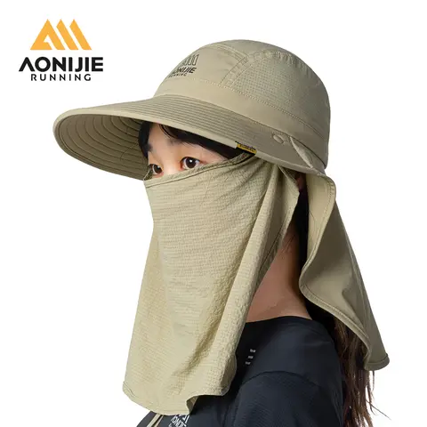 AONIJIE 긴 챙 확대 숄, 야외 하이킹 모자, 탈부착 가능한 숄, 사막 하이킹용, E4627 유니섹스