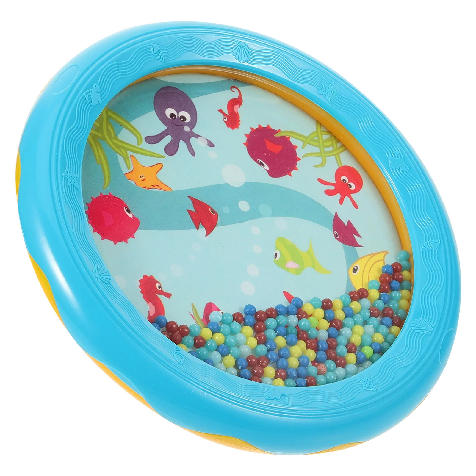 Educational Ocean Drums Plastic Beads Shaking Drum Music Instrument Round Ocean Drums ocean drums for children