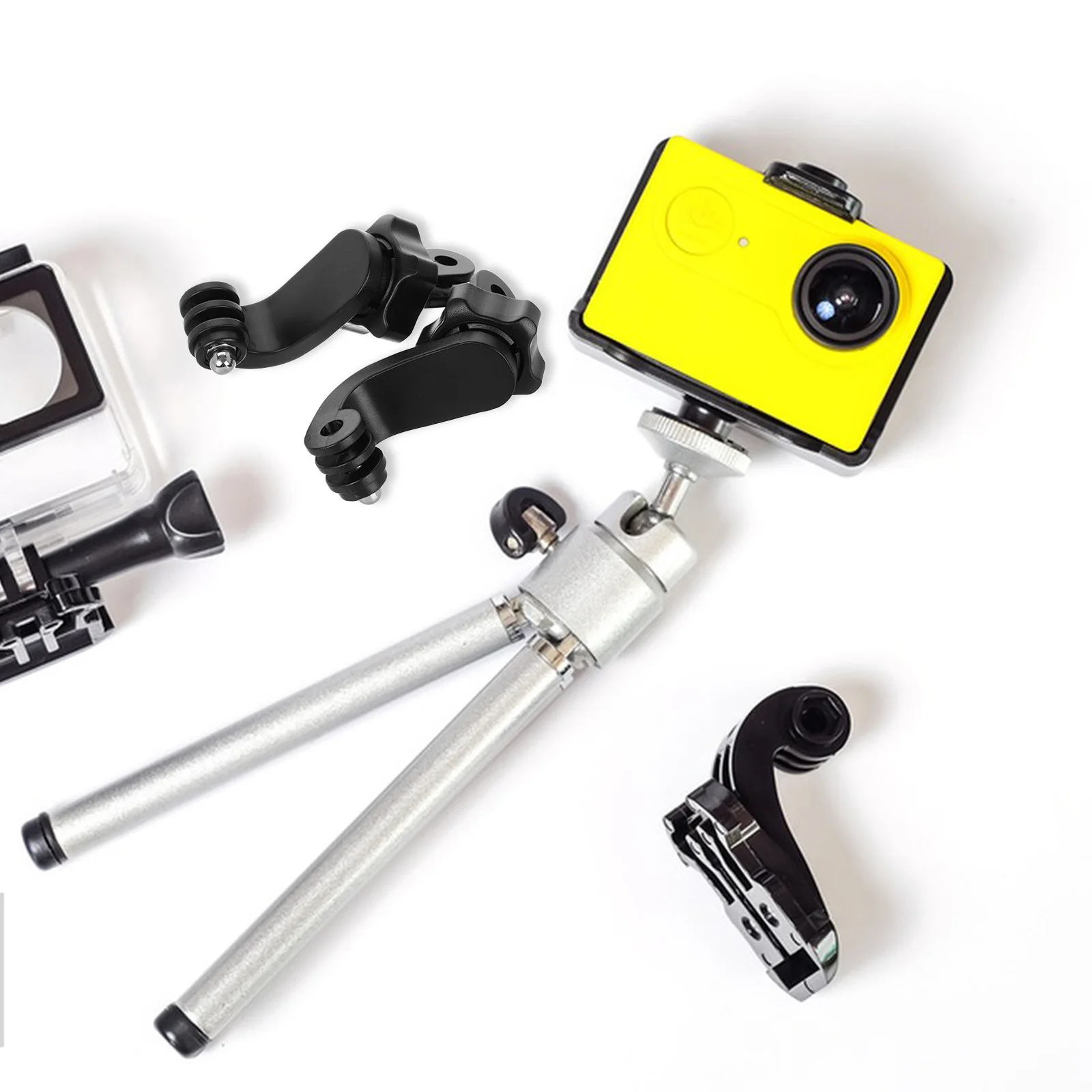

2pcs Action Camera Adapter Mount 360 Degree Swivel Head Vertical Horizontal Conversion Chest Strap Overhead Rotating Connector