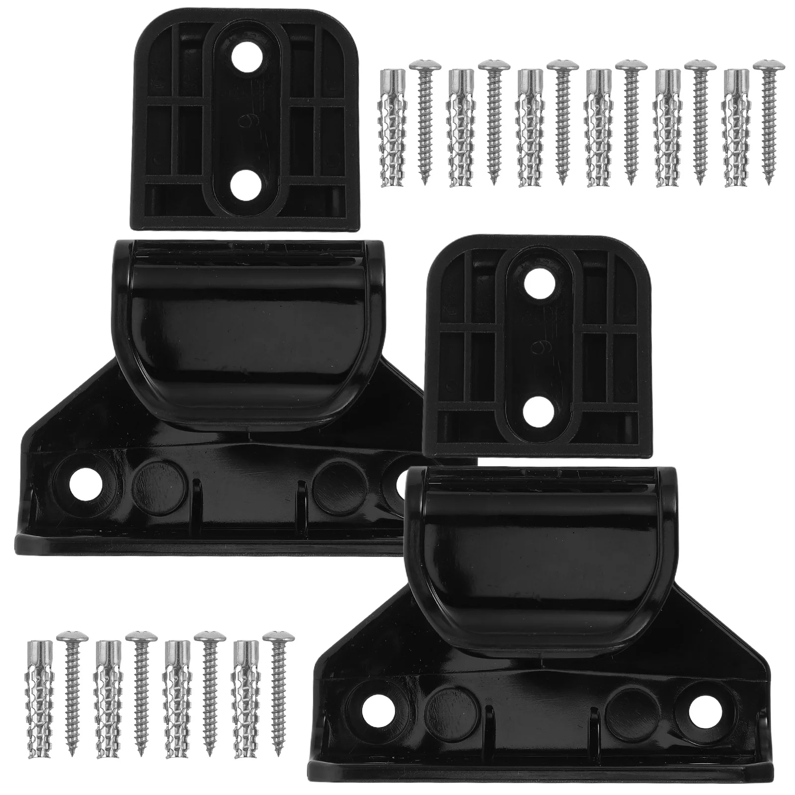 

1Set Retractable Baby Gate Replacement Parts Black Hardware Including Latches Brackets Screws for Indoor Outdoor Safety Stairs