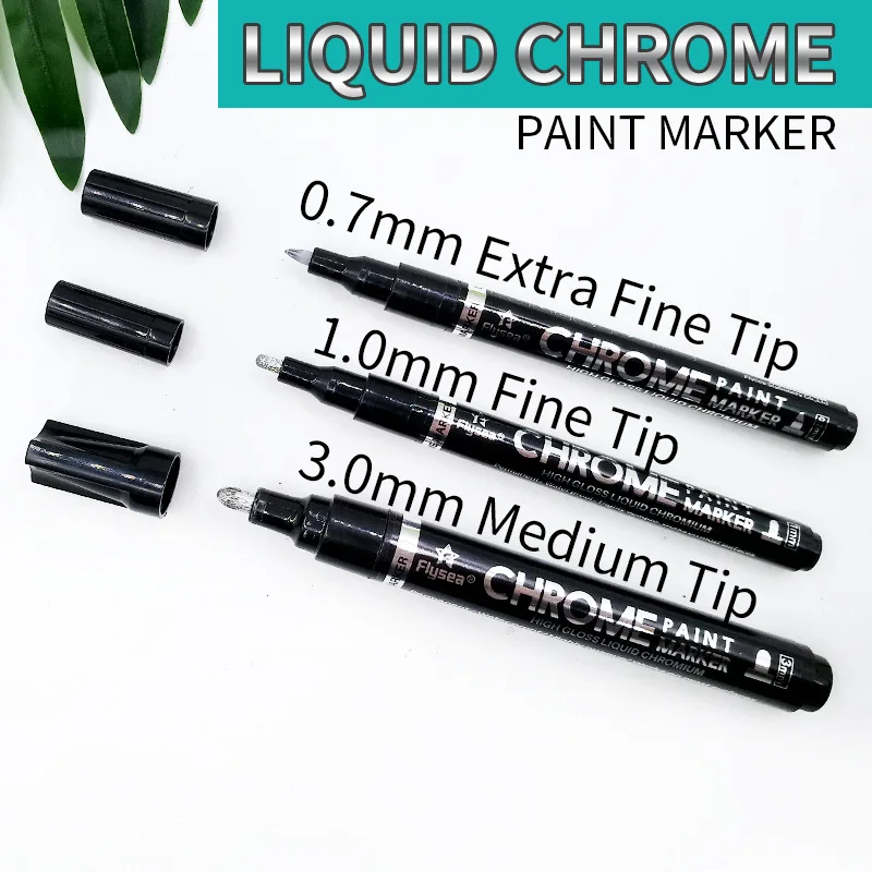 

DIY Paint Mirror Chrome Metallic Craftwork Pen Liquid Reflective Chrome Mirror Marker Pen Gold Silver Copper Student Art Supply