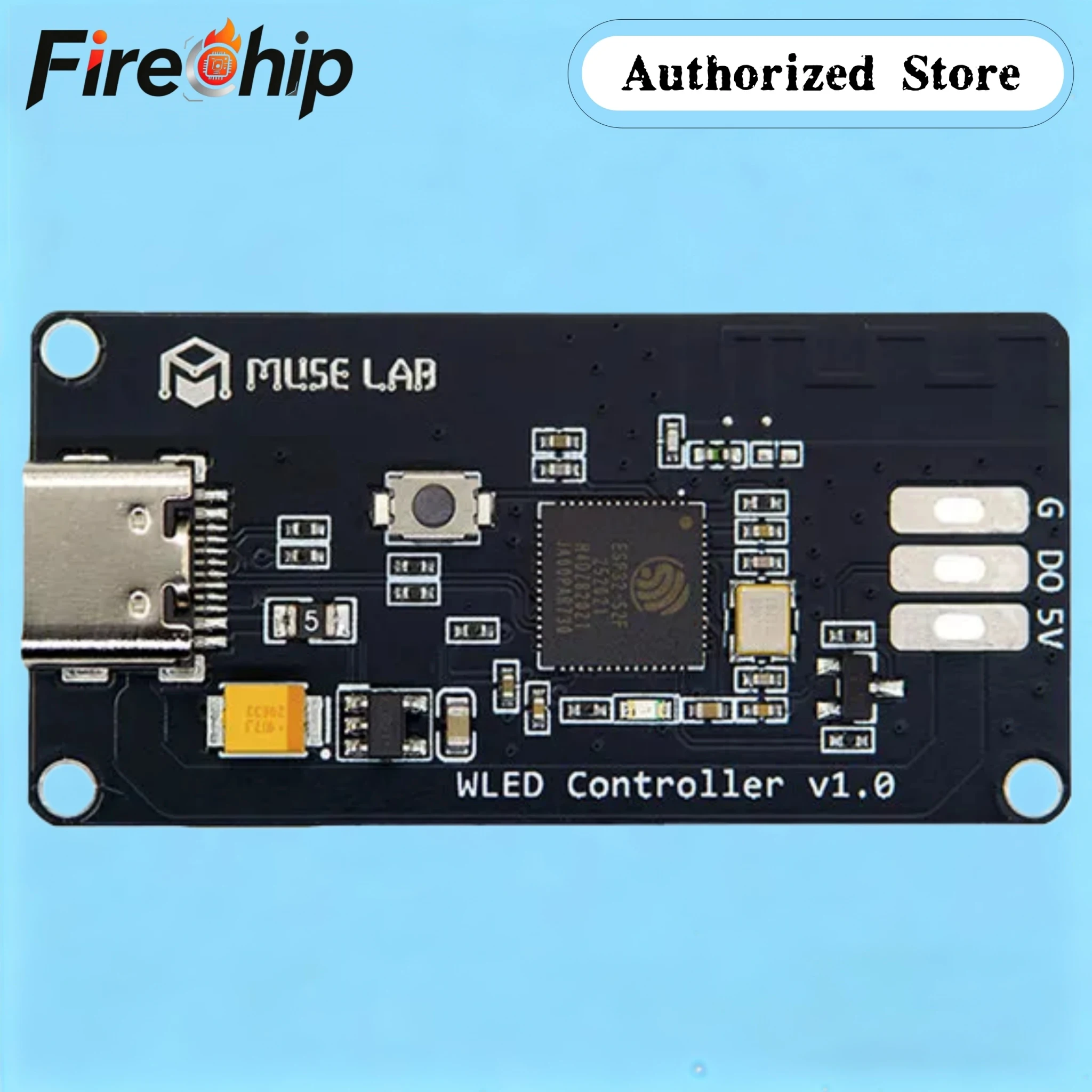 MuseLab WLED Controller WS2812B Open Source LED Strip Controller RGB Full Color Cable Optional