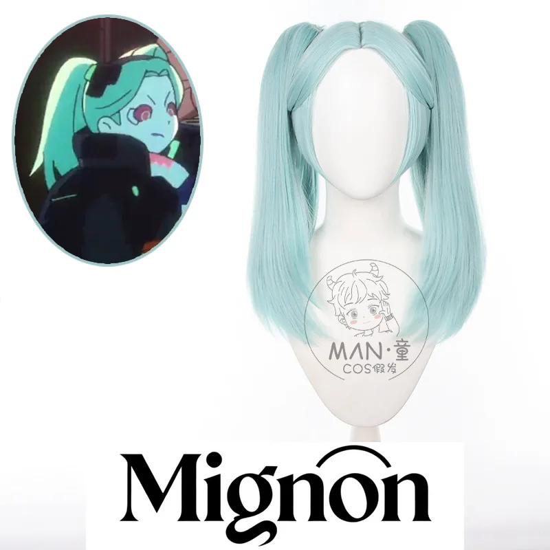 Cyberpunk: Edgerunners Rebecca شعر مستعار كوسبلاي عداء مشبك نمر مزدوج على شكل ذيل حصان هدية الهالوين