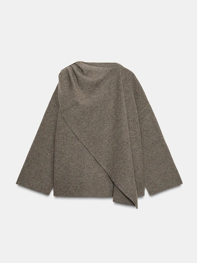 2025 inverno nova chegada feminino malha ort casaco jaet versátil design simples commute sle longo sve redondo ne outerwear