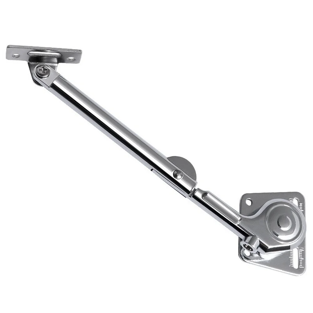 Hydraulic Cabinet Hinge Zinc Alloy Material Adjustable Tilt Range Up to 19mm for Flip Doors Top Bottom Mount Silver