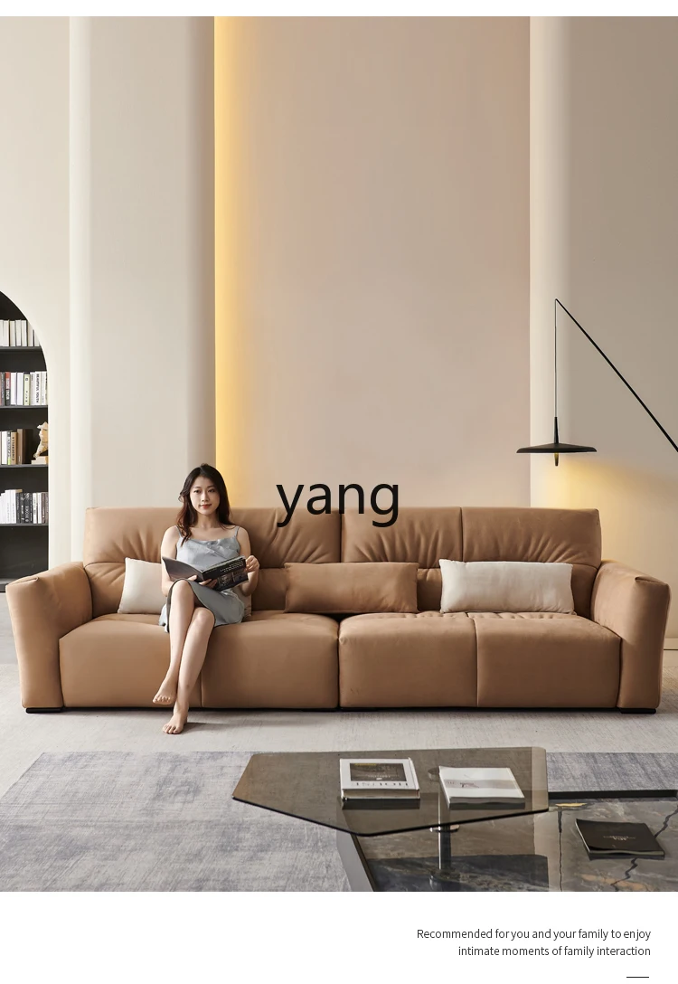 LMM Italian minimalist ultra-wide seat deep fabric sofa modern light luxury style leave-in and dirt-resistant