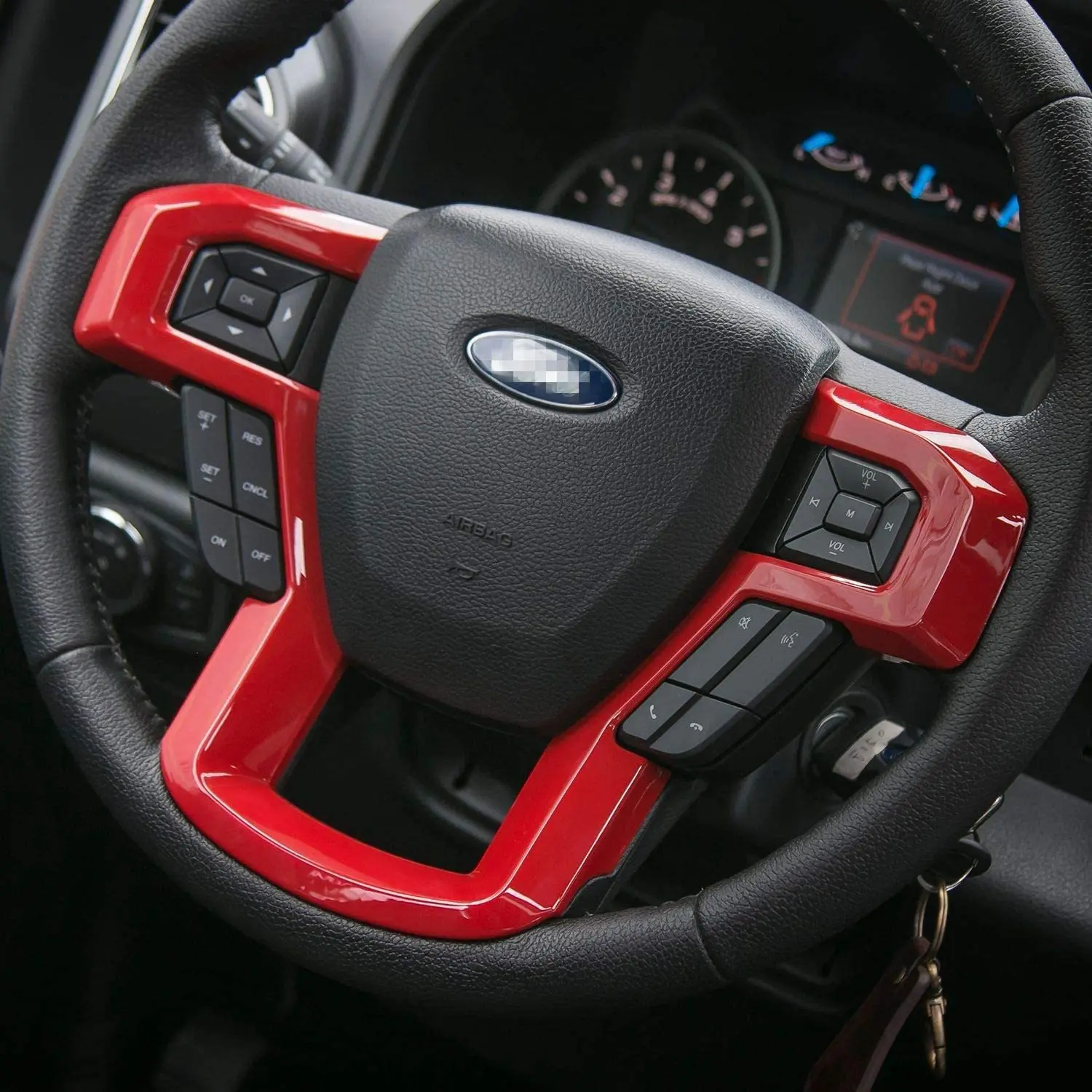 الحبوب السوداء عجلة القيادة الديكور إطار غطاء الكسوة ل 2015 2016 2017 فورد F150 F250 F350 سوبر ديوتي