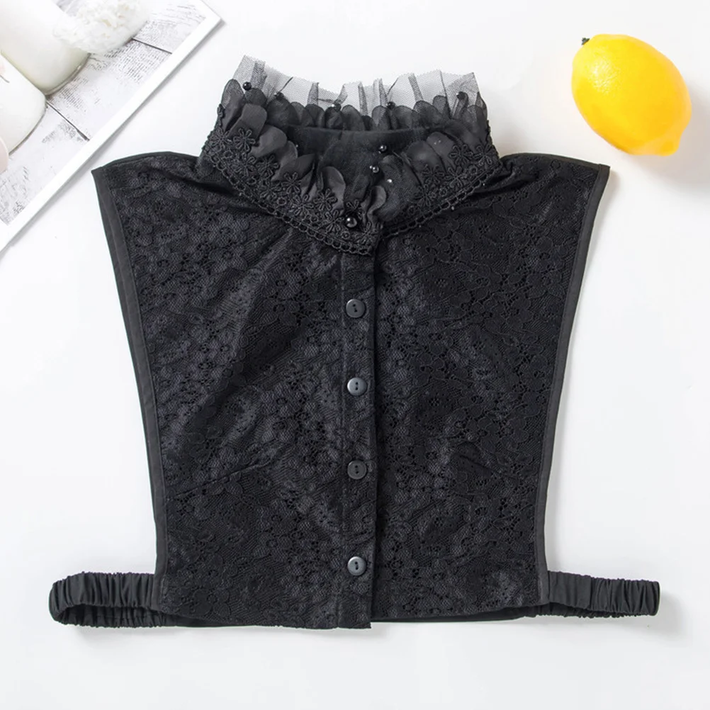 

1Pcs Women Detachable Chiffon Fake Collar Ruffles Stand Collar Lightweight Shirt Sweater Clothing Accessory Half Shirt Blouse