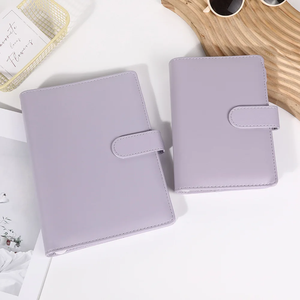 A6 Macaroon Fresh Color PU Leather DIY Binder Photocards Collect Book Diary Agenda Planner DIY Cover Album Stationery