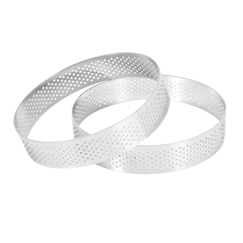 8 Stuks Ronde Poreuze Taart Ring Bodem Toren Taart Taart Vorm Bakgereedschap Geperforeerde Cake Mousse Ring,10Cm Cnim Heet