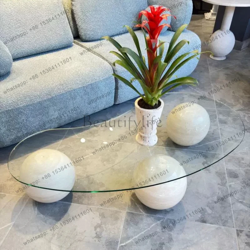 Transparent Minimalist Coffee Table Decoration Modern Living Room Simple Side Table Unique Aesthetic Meubles Salon Furniture