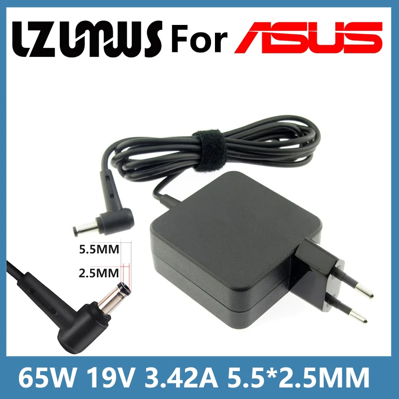 LZUMWS 19V 3.42A 65W 5.5X2.5mm AC Charger Laptop Adapter ADP-65DW For ASUS x450 X550C x550v w519L x751 Y481C Power Supply