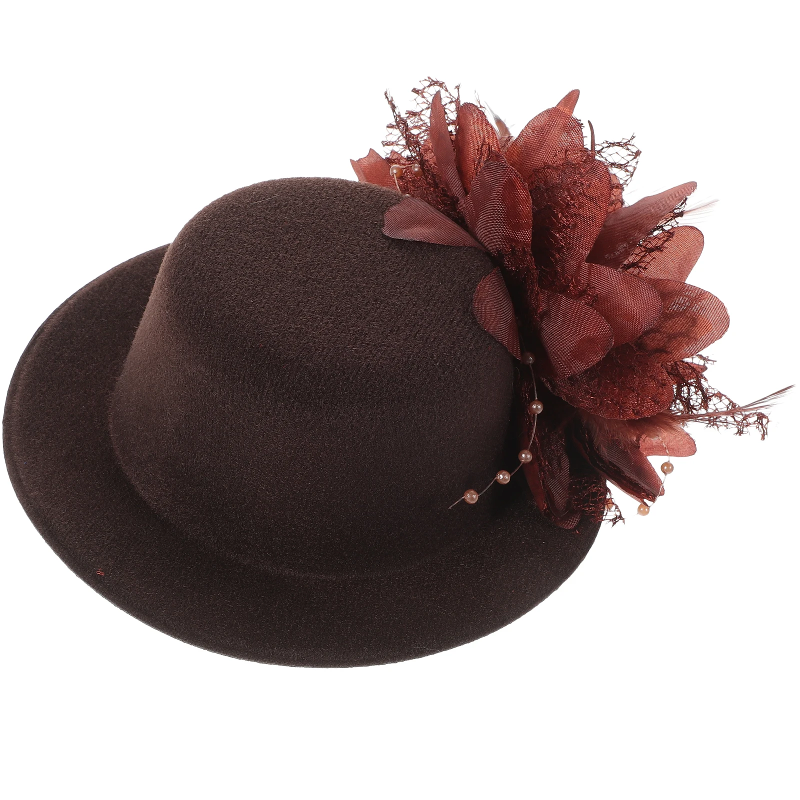 

Lace Flower Hair Clip Coffee Color Durable Quality Fashion Design Travel Outing Photography Party Wedding Church Accessories