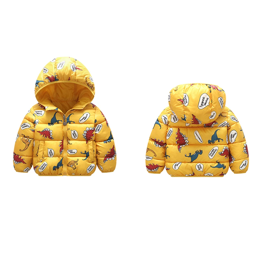 

Hooded Cotton Jacket Coat Padded Outerwear Kids Cartoon Printed Warm Lightweight Travel Friendly Children