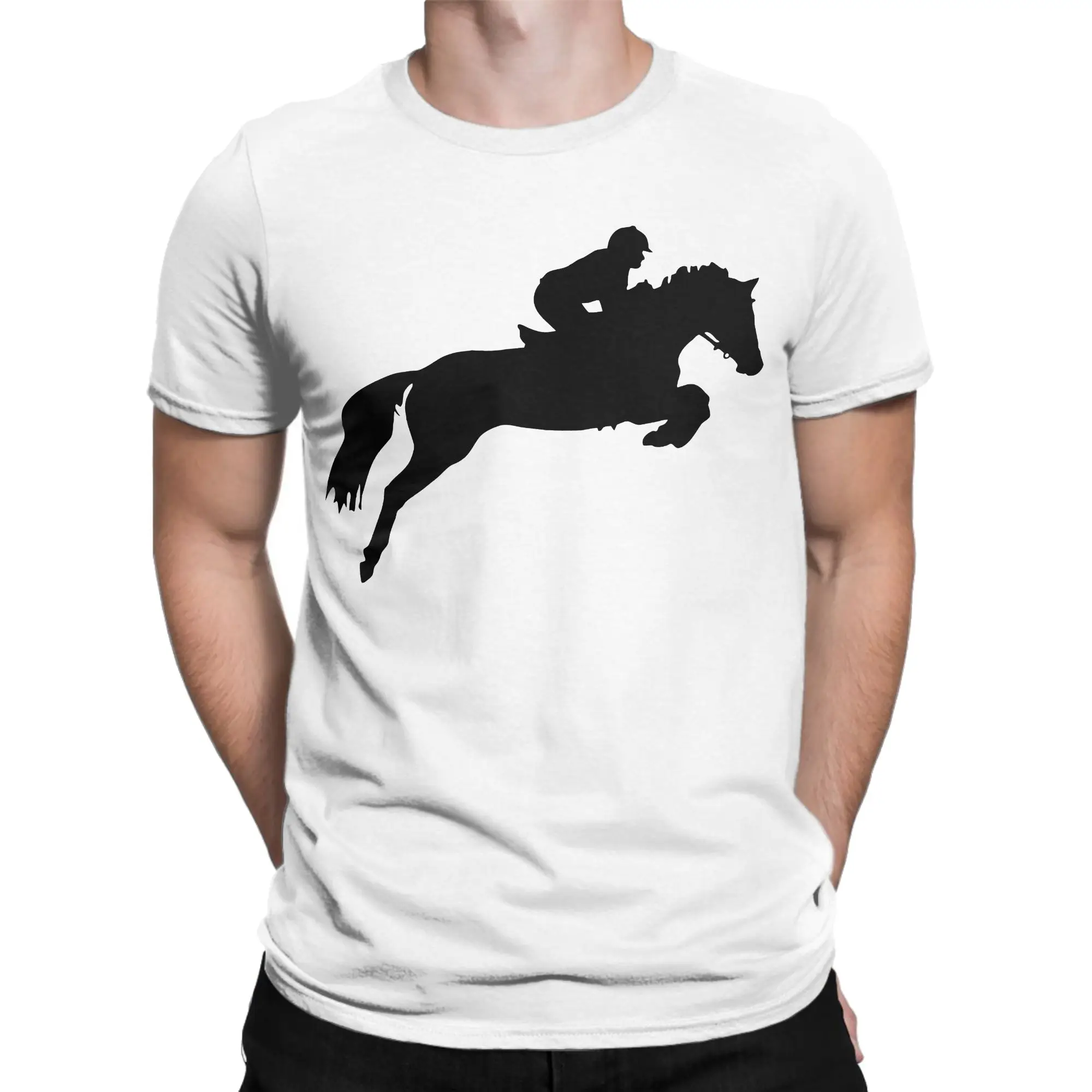 Awesome Horse Jumper Design T-Shirts for Men Women Round Neck Cotton T Shirt Equestrian Racing Tees Gift Idea Clothing