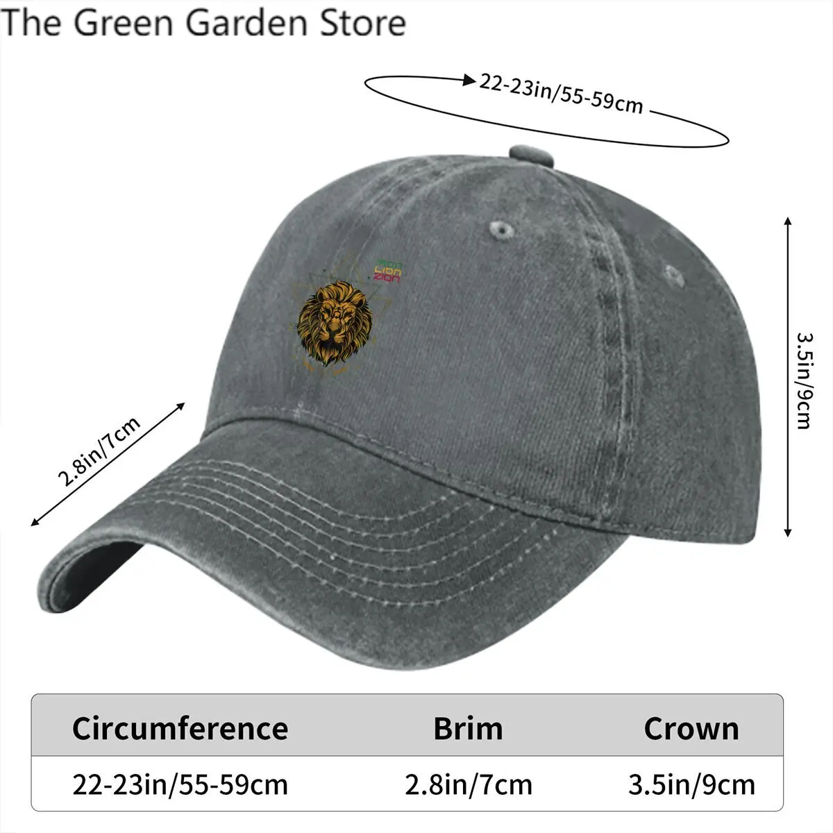 Washed Men's Baseball Cap Iron Lion Zion Trucker Snapback Caps Dad Hat Jamaica Lion Golf Hats