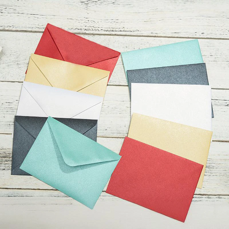 18.34x13.34cm Pearlescent Paper Envelope Retro Blank Envelopes Wedding Self Adhesive Envelopes Office Packaging Supplies 20PCS