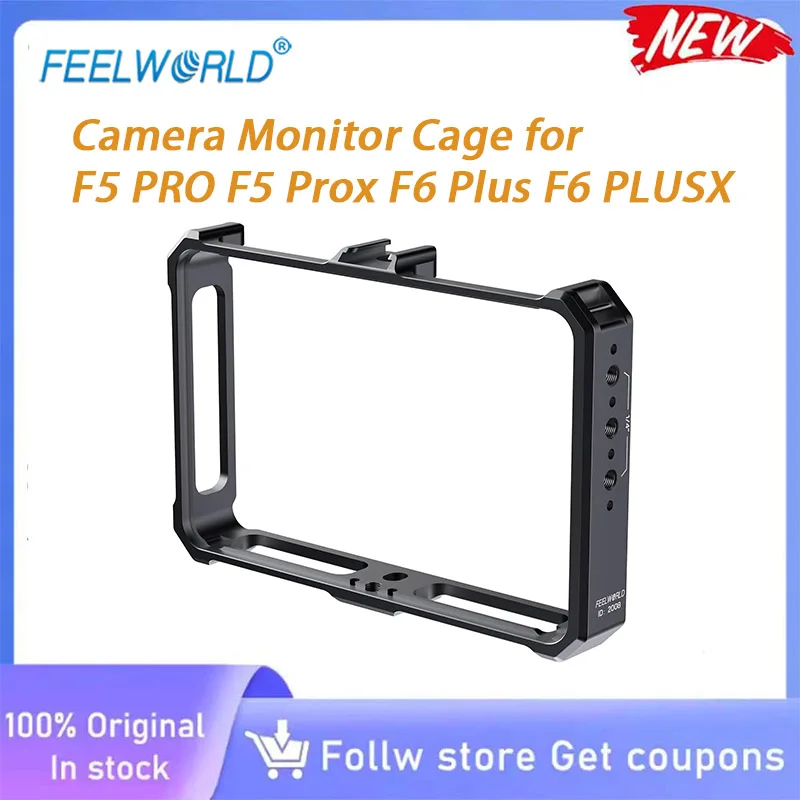 FEELWORLD Camera Monitor Cage 2008 Aluminum Alloy Frame for F5 PRO F5 Prox F6 Plus F6 PLUSX Field Monitor with Multiple Expansio