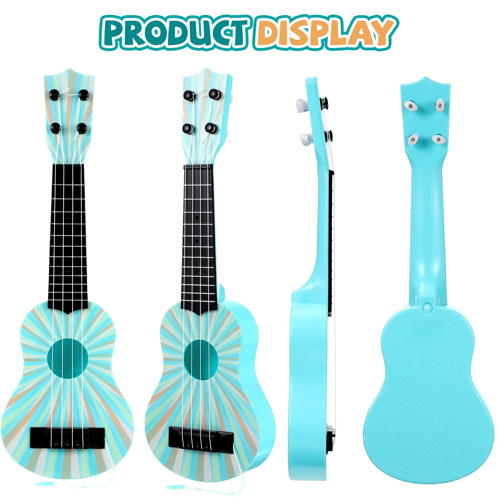 Chitarra per bambini in plastica Simulazione Ukulele Bambini Apprendimento musicale Strumento per l'educazione precoce Regalo decorativo Chitarra per bambini
