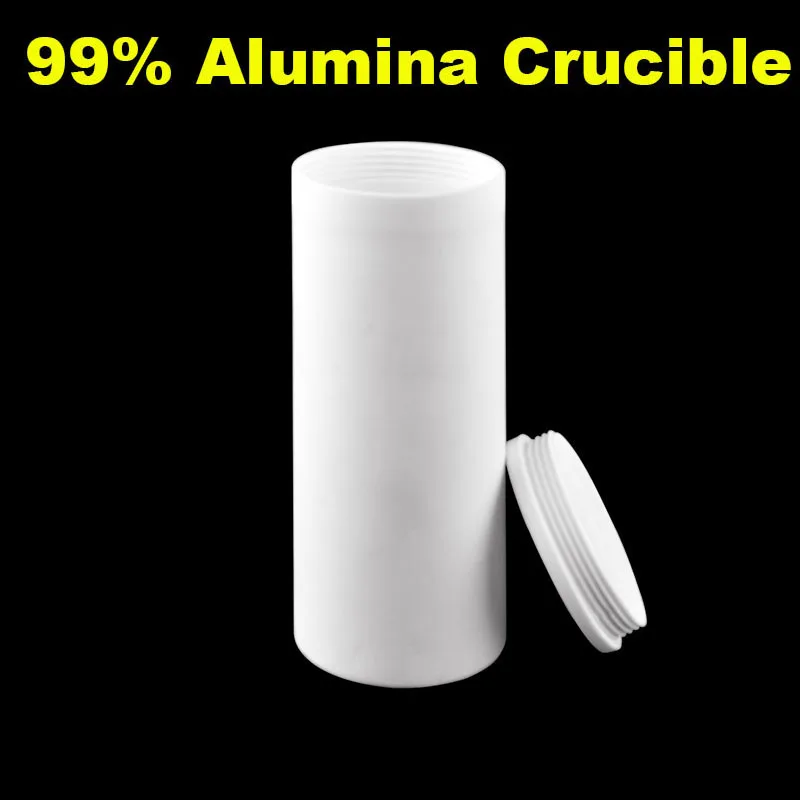 Cylindrical corundum crucible with threaded cover, 99% alumina has good sealing performance and high temperature resistance