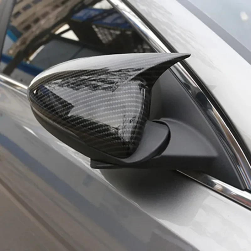 For Kia Ceed Xceed 2019-2023 Rearview Mirror Cover Horn Carbon Fiber Rearview Mirror Shell Adhesive