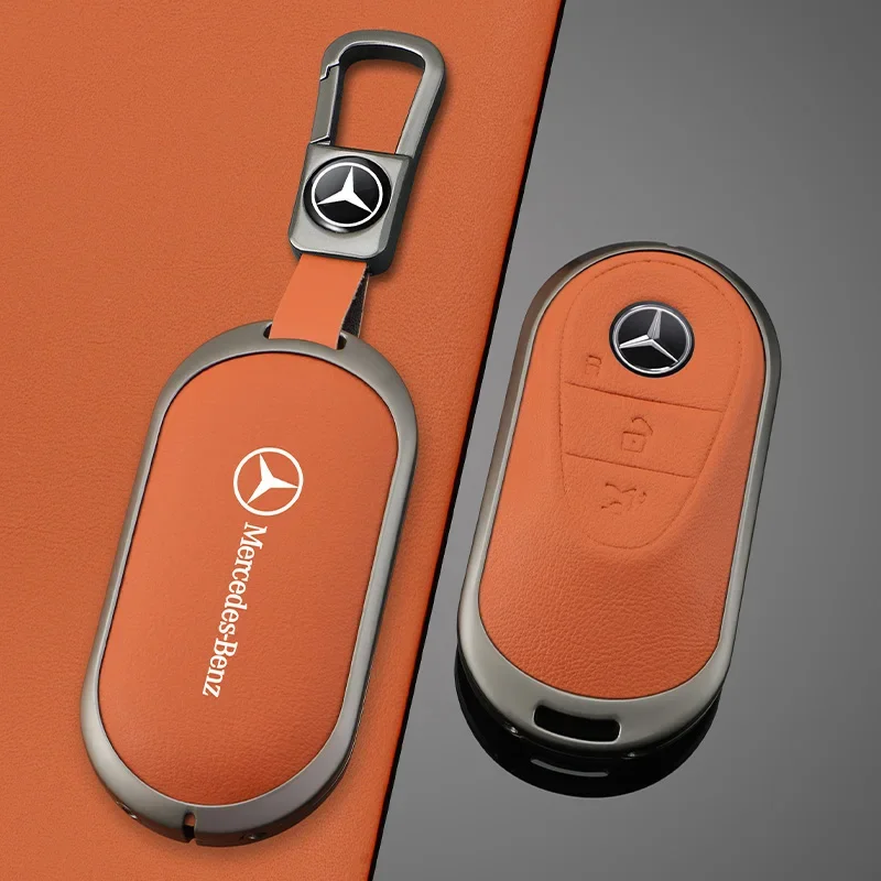 Car Key Case Cover for Mercedes-Benz A B C E G S Class CLA CLS GLA GLB GLC GLE GLS EQA EQB EQC 3 Buttons Auto Accessories 2