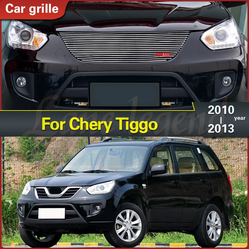 

For Chery Tiggo 2010 2011 2012 2013 Quality Stainless Steel Car Front Bumper Mesh Grille Around Trim Racing Grills Body Kit