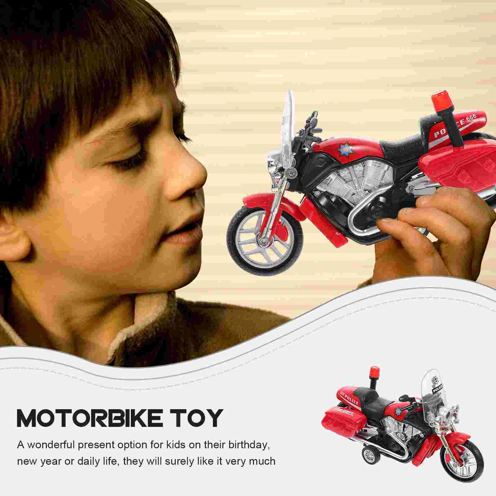 Juguete de motocicleta de coche de policía para niños, juguetes para niños, escultura Abs, motocicleta Mini