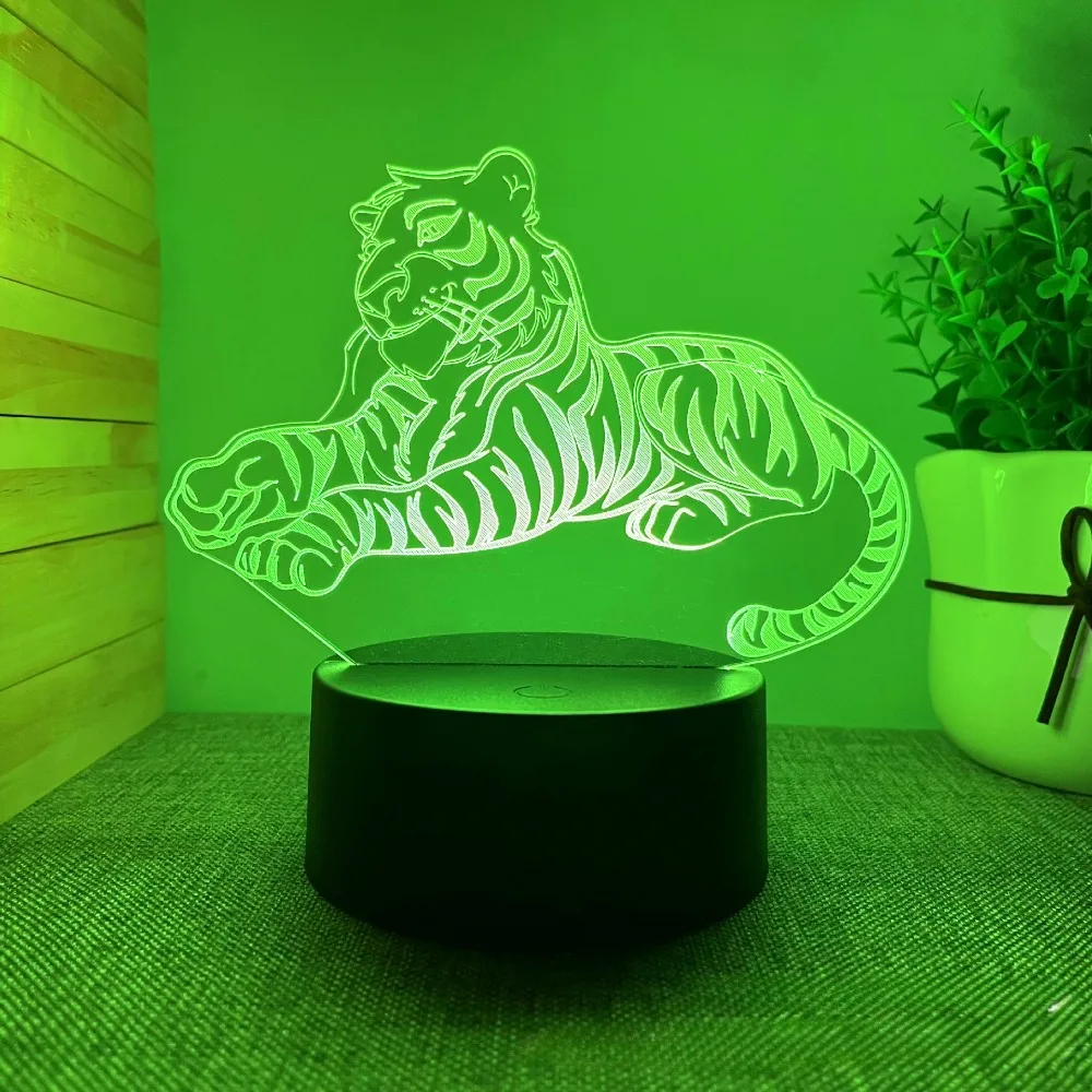 Nighdn Tiger 3D Illusion Night Light Toys Home Decor LED Bedside Table Desk Lamp Christmas Birthday Gift for Girls Boys Kids