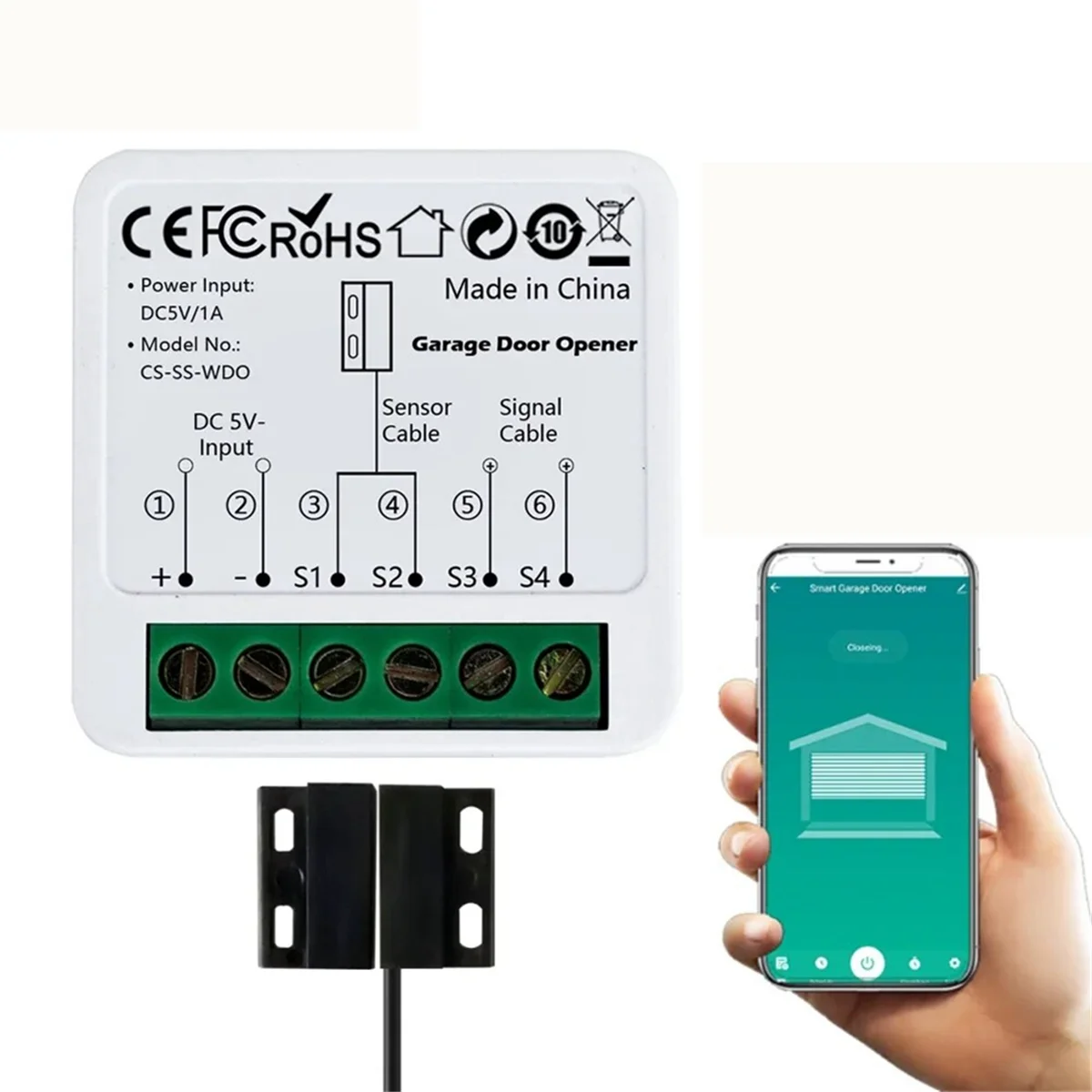 Tuya wifi controlador abridor de porta da garagem celular controle remoto app para alexa google casa para controle voz