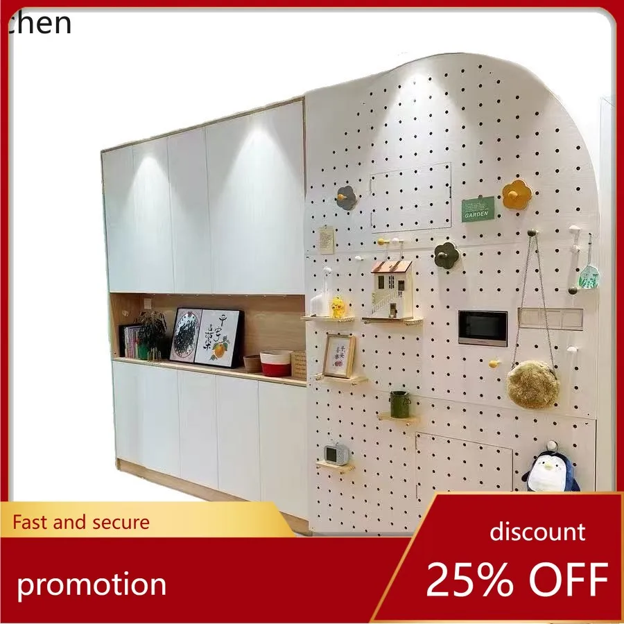 

CZ Pegboard Entryway Wall Storage Rack Wall-mounted Solid Wood Hanging Board Entryway Partition Storage Wall Display Rack